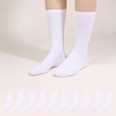 두발로 여성용 럭셔리 무지 장목 양말 10켤레