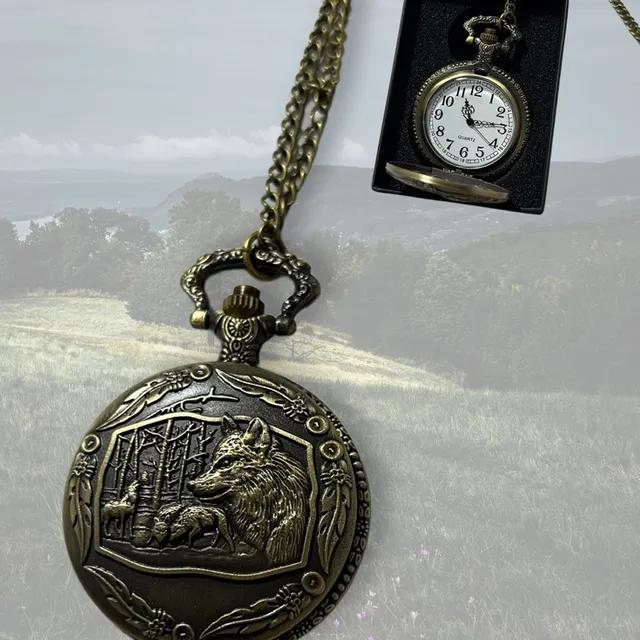 늑대가문의 엔틱 브론즈 회중시계 목걸이