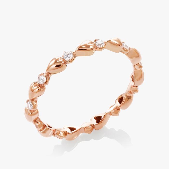 14K 18K 비쥬팝 하트 앤 큐빅 반지 40213