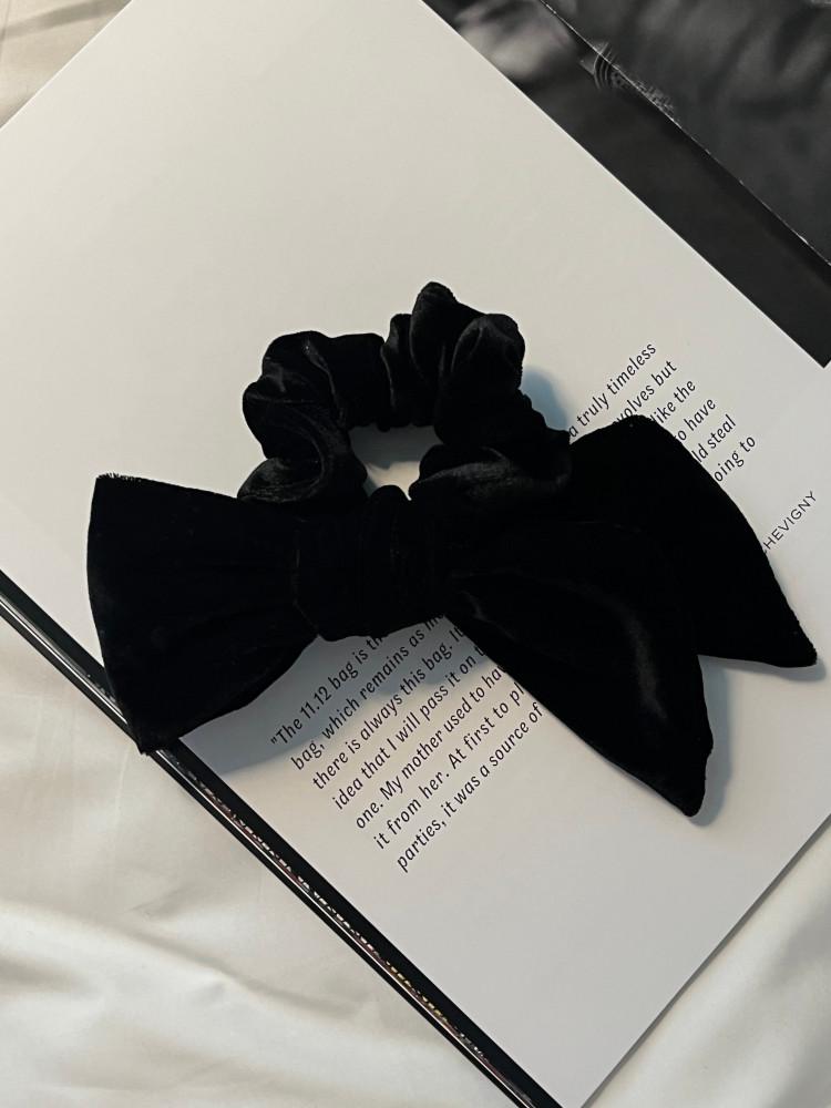 [가넷] 벨벳 리본 머리끈 헤어끈 스크런치 곱창