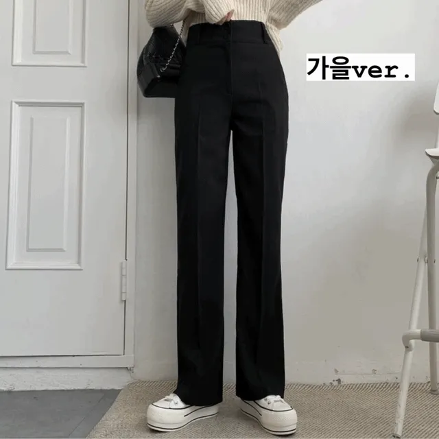 [봄가을버전/핏존예보장!!] 투버튼 하이웨스트 쫀득 와이드 롱 슬랙스 키큰녀 키작녀 S~XL 빅사이즈가능 하비추천