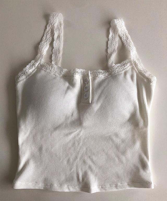 lace button cap top