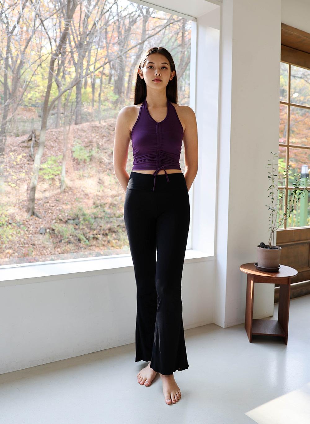 부츠컷 팬츠 - 블랙