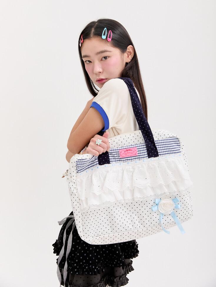 dot lace shoulder bag