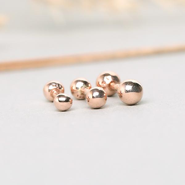 14k 골드 미니 볼 피어싱 귀걸이 2.4mm 3mm