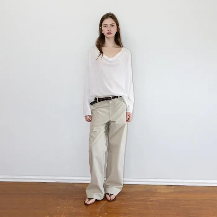 [2nd] Low Drape Summer Knit_Ivory