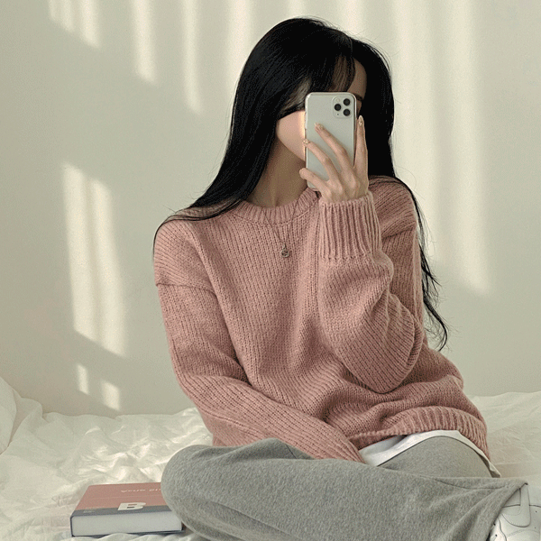 [니트맛집/무려10컬러~] 포근한 아방핏, 도톰 폭닥 라운드 긴팔니트 (10color)
