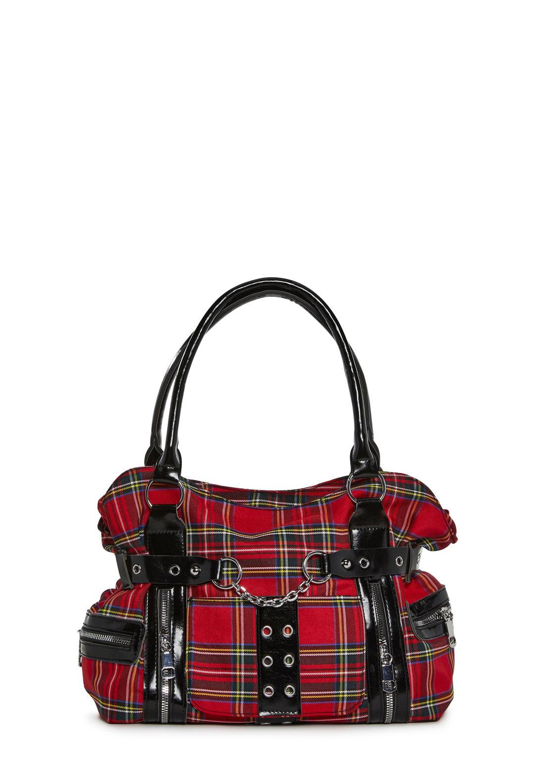 Rebel Class Plaid Shoulder Bag - RED / ONE SIZE