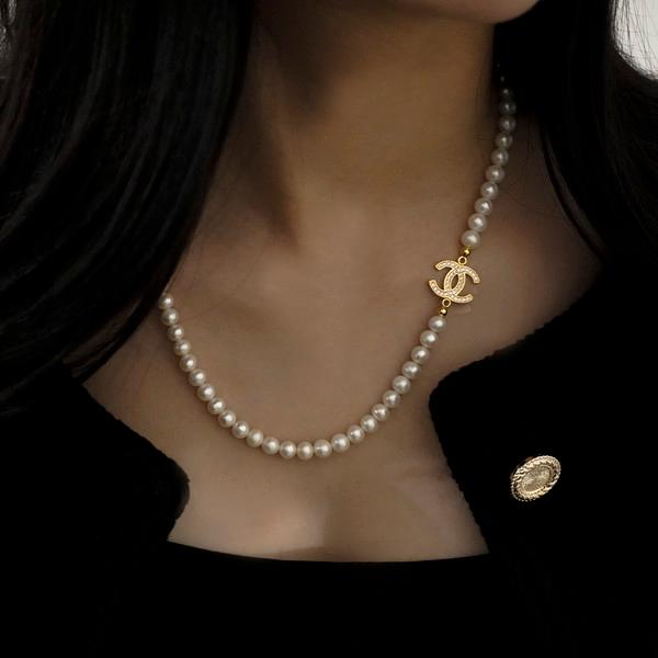 실버925  프리미엄 큐빅포인트 담수진주 목걸이 SNH82