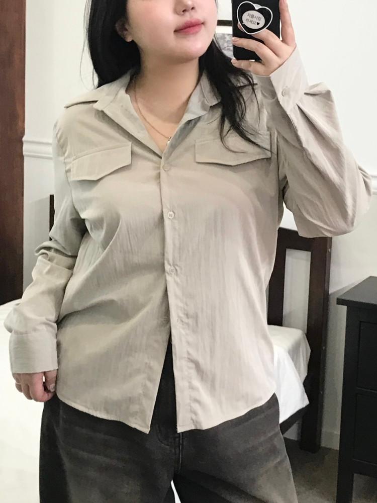 [66-99] 드뮤어 타이 포켓 셔츠  (2color)