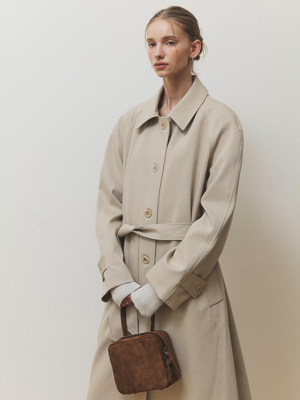 Raglan wool trench coat_Beige