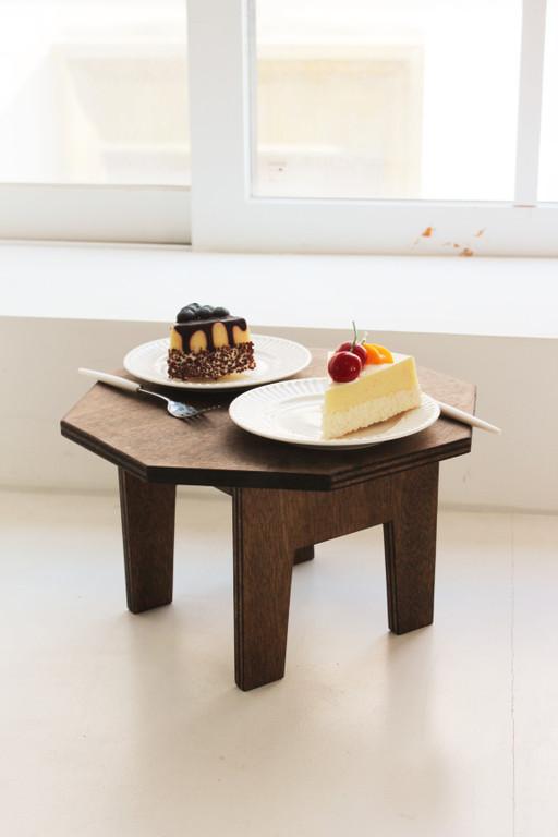 다크브라운 우드 교자상 다과상 팔각소반 돌상소품