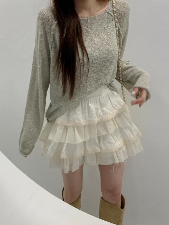 💕여리여리💕로아 하이퀄리티 나그랑 박스 루즈핏 부클 팝콘 얇은 썸머 니트4color