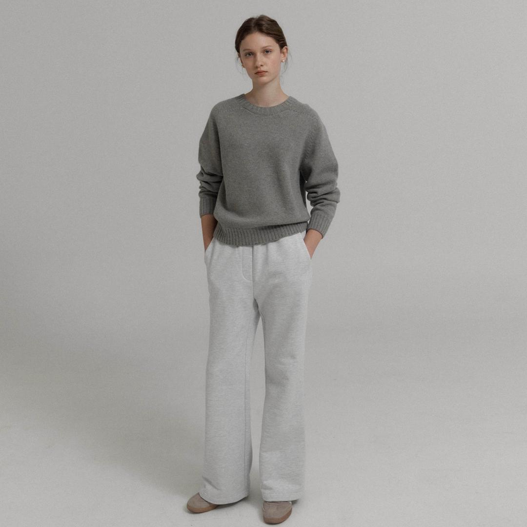 Boots cut sweat pants (Melange gray)
