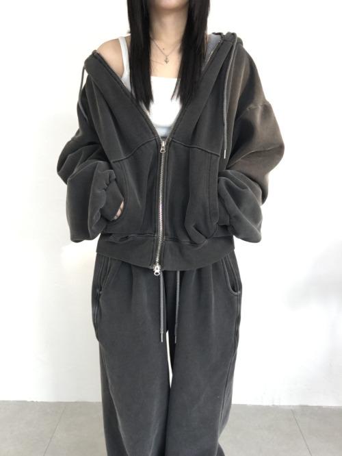 이즈이즈 [nnn] nos hood zipup-set _ charcoal