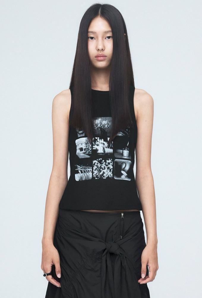 RIBBED BASIC SLEEVELESS BLACK