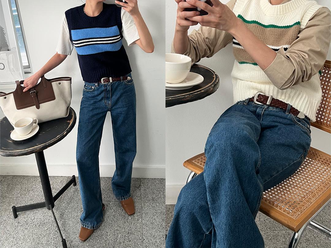 멜프레 배색조끼(F08)