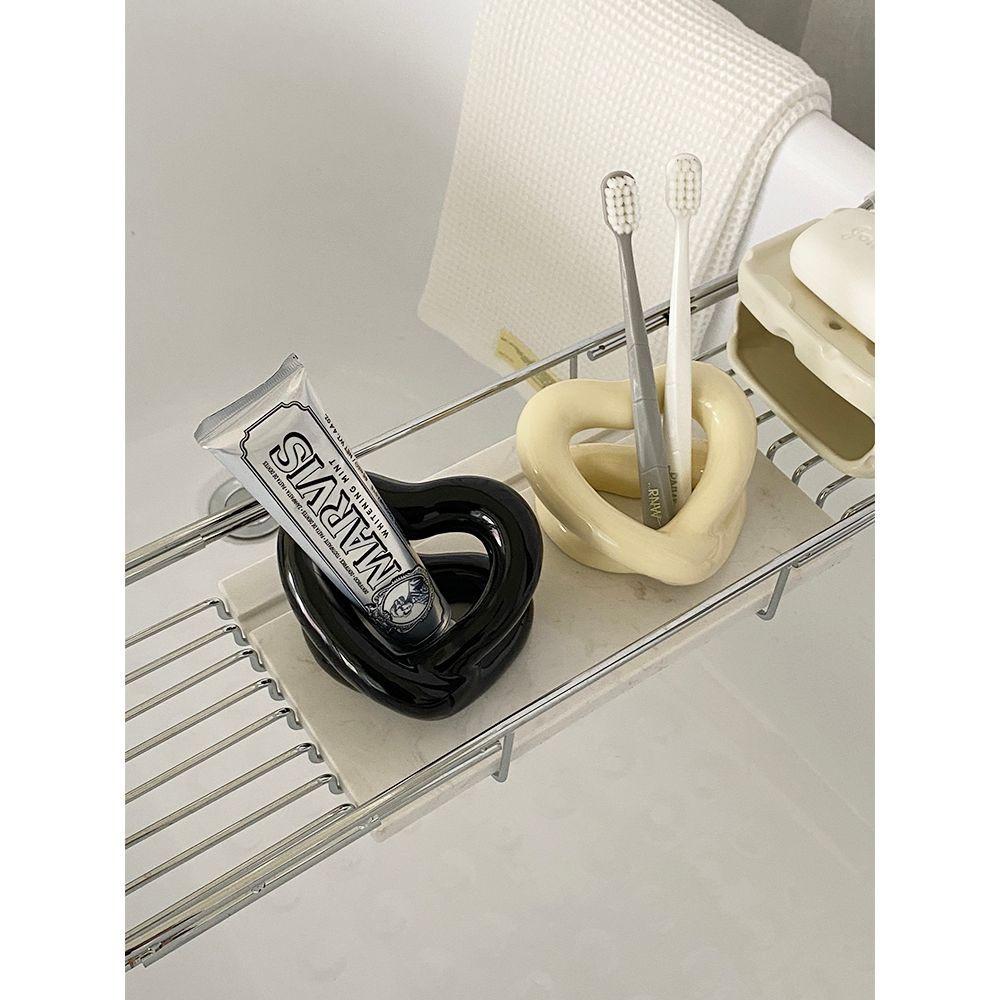 하트 칫솔꽂이 치약 면도기 수납 거치대 칫솔통