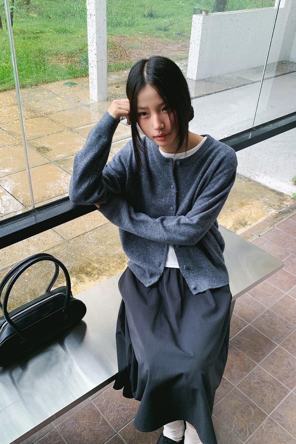 (woman) 울 브리즈 라운드 가디건_Gray