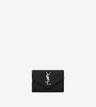 SAINT LAURENT / 생로랑 마틀라세 모노그램 엔벨로프 반지갑 은장 블랙
