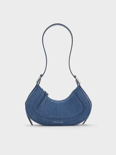 한소희 페트라 데님 커브 숄더 백 - 데님 블루