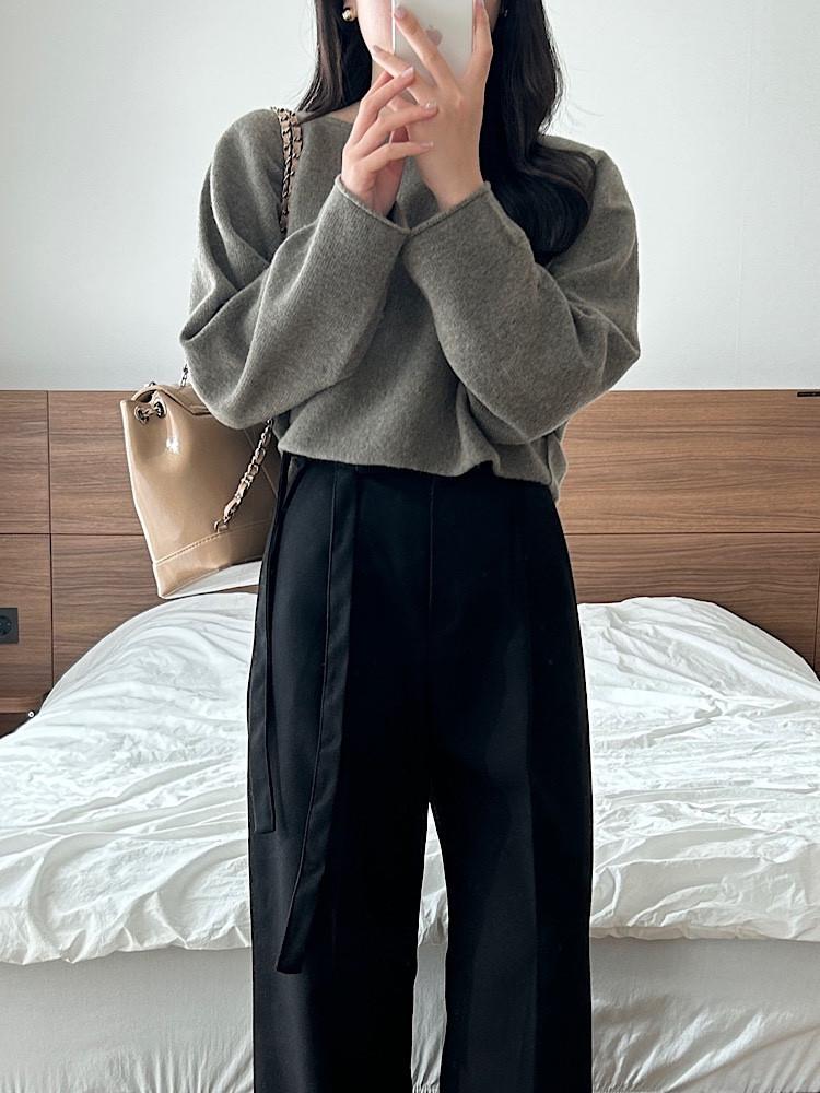 홀가먼트 캐시미어 크롭 니트