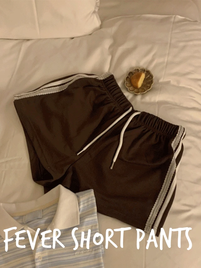 ✨48시간 5% SALE💕기획특가💕피버 스트링 밴딩 레이스 트레이닝 숏팬츠 (4c)