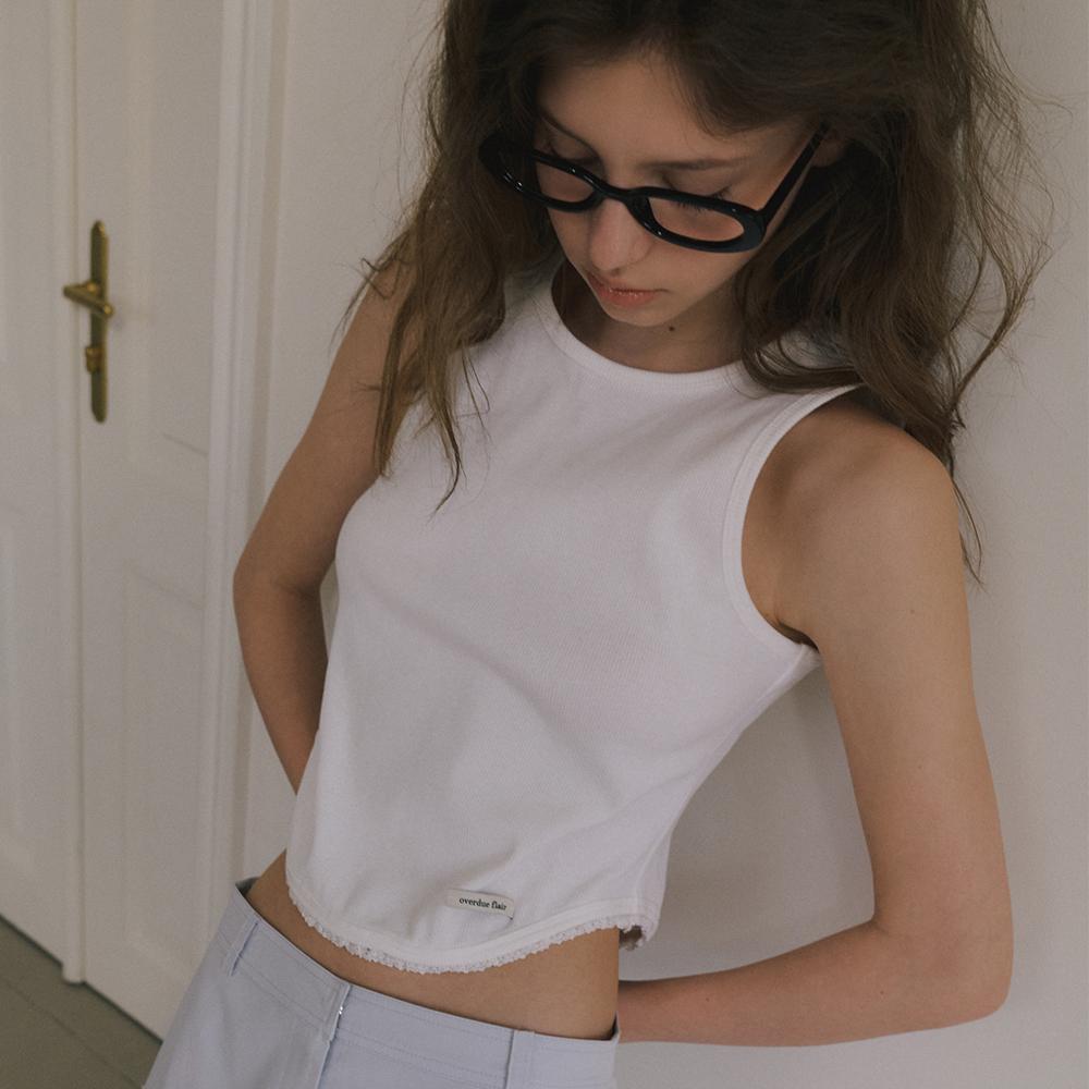 HALTER NECK LACE SLEEVELESS_WHITE