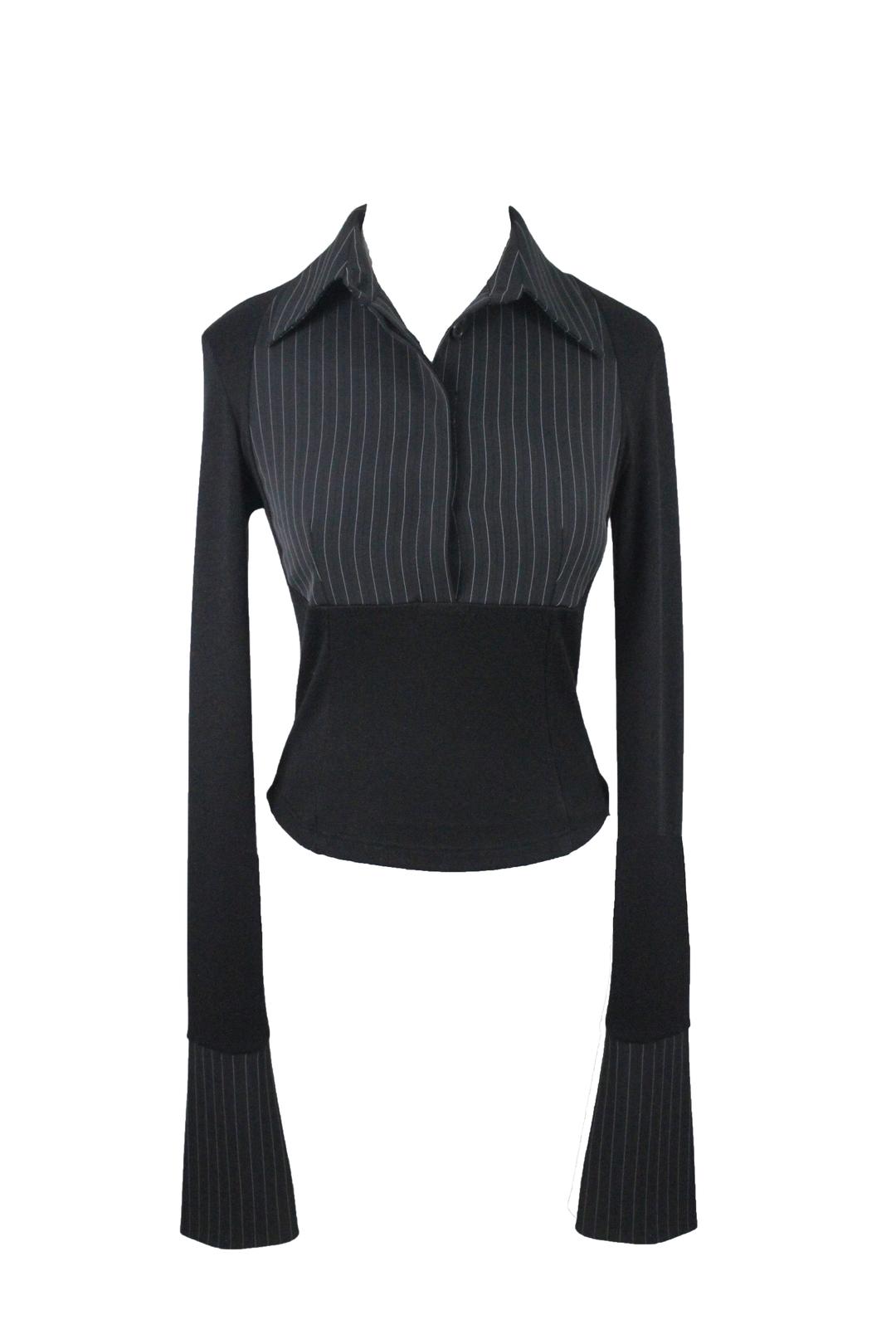하루[春] - Geekchic Stripe shirt T (BLACK)