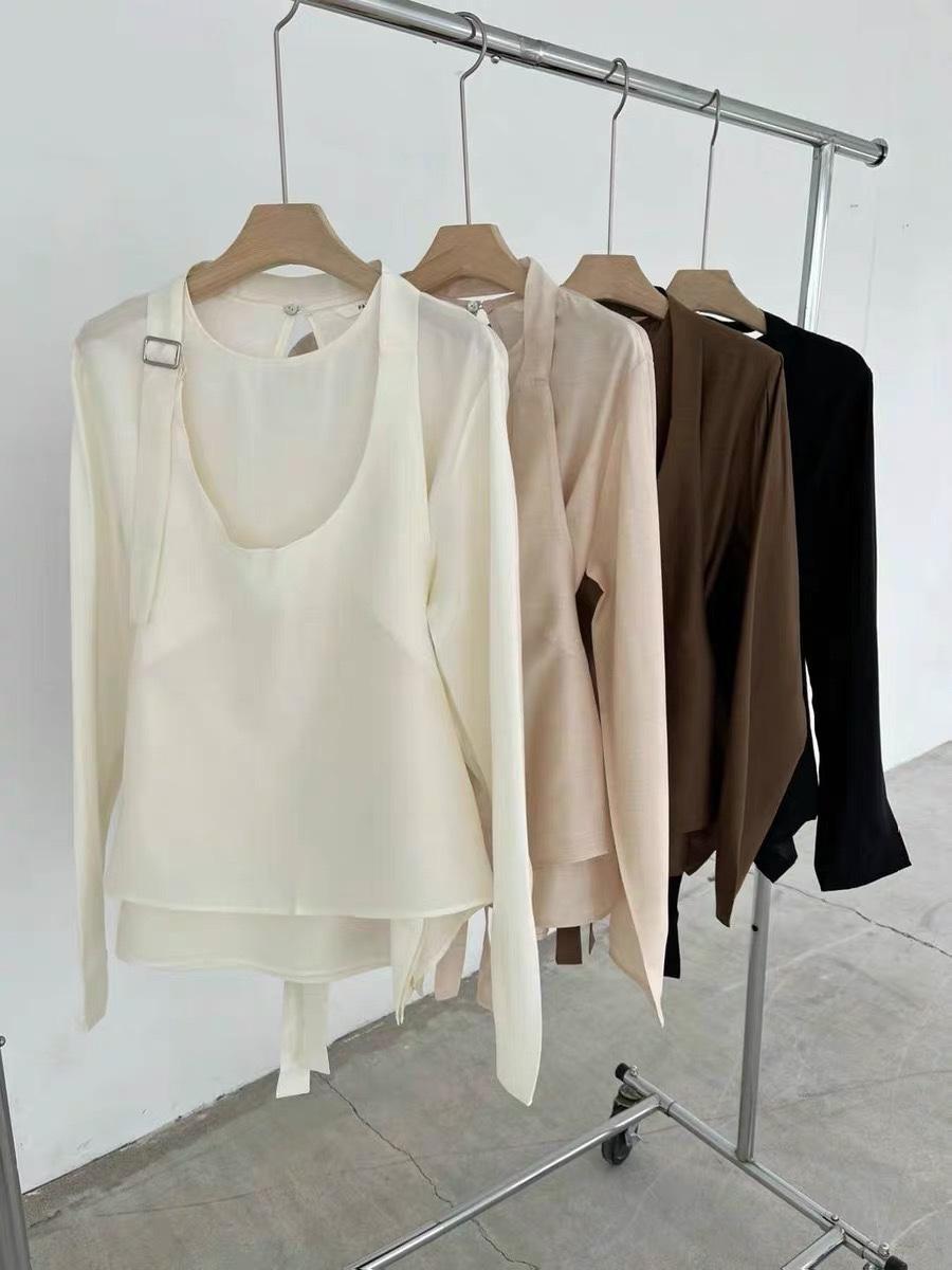 레이어드블라우스 블라우스세트 뷔스티에블라우스