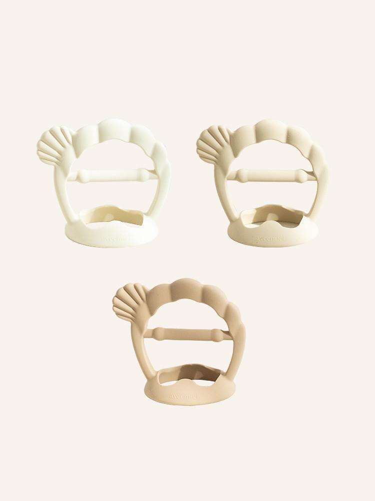 (1+1이벤트)아베크미엘 조개치발기 3컬러 실리콘 아기 손목치발기 케이스포함 : 아베크미엘