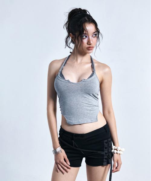 Tana Button Shorts (Deep Black)
