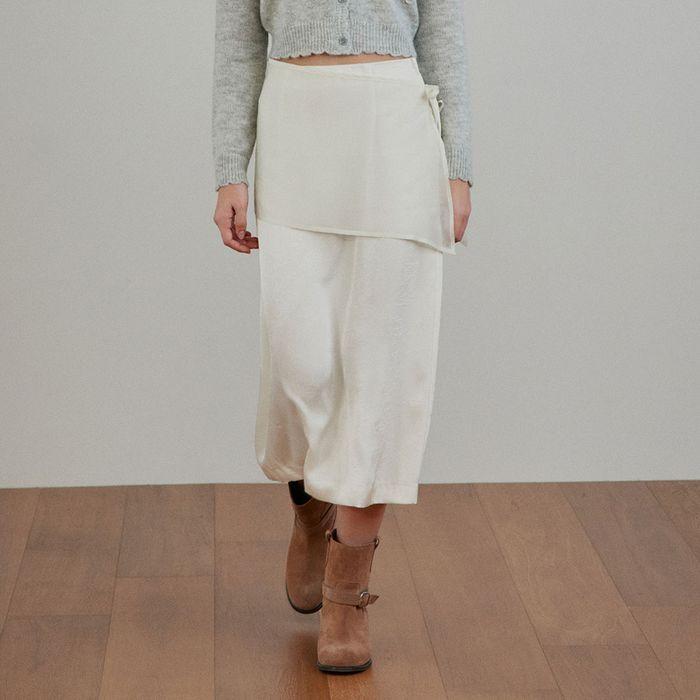 [4th] Strap Layered Skirt (Ivory)