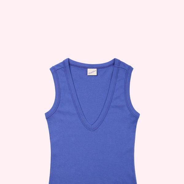 Classic sleeveless top (Purple blue)