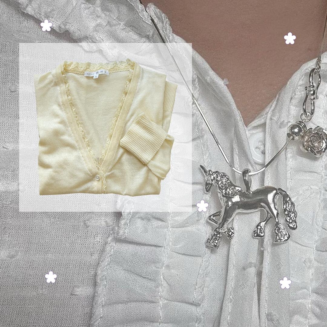 lace half cardigan ଓ