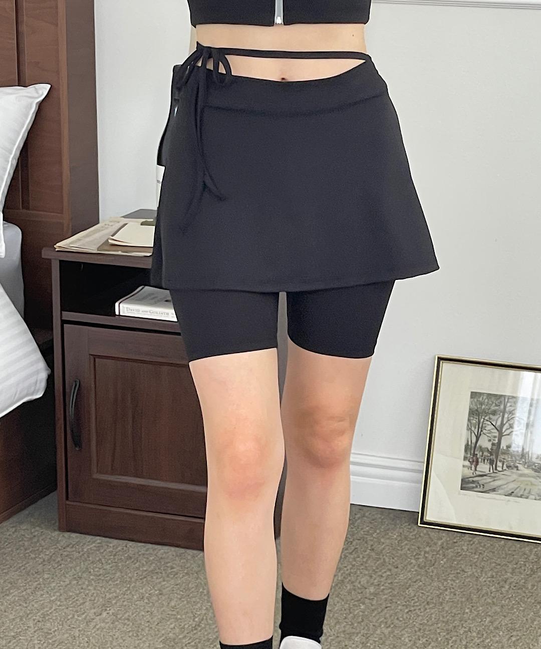 키우pt 발레코어 y2k 리본 스트랩 3부 5부 치마 스커트 레깅스 팬츠(2col)