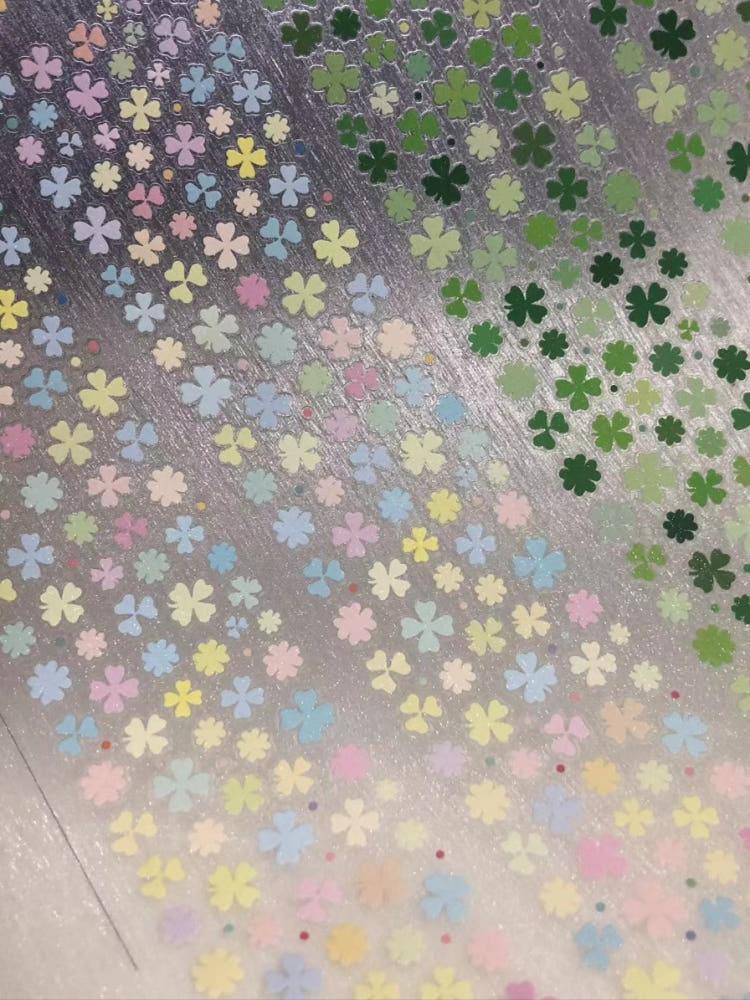 Dessert town 무지개 클로버 50mm 롤 스티커