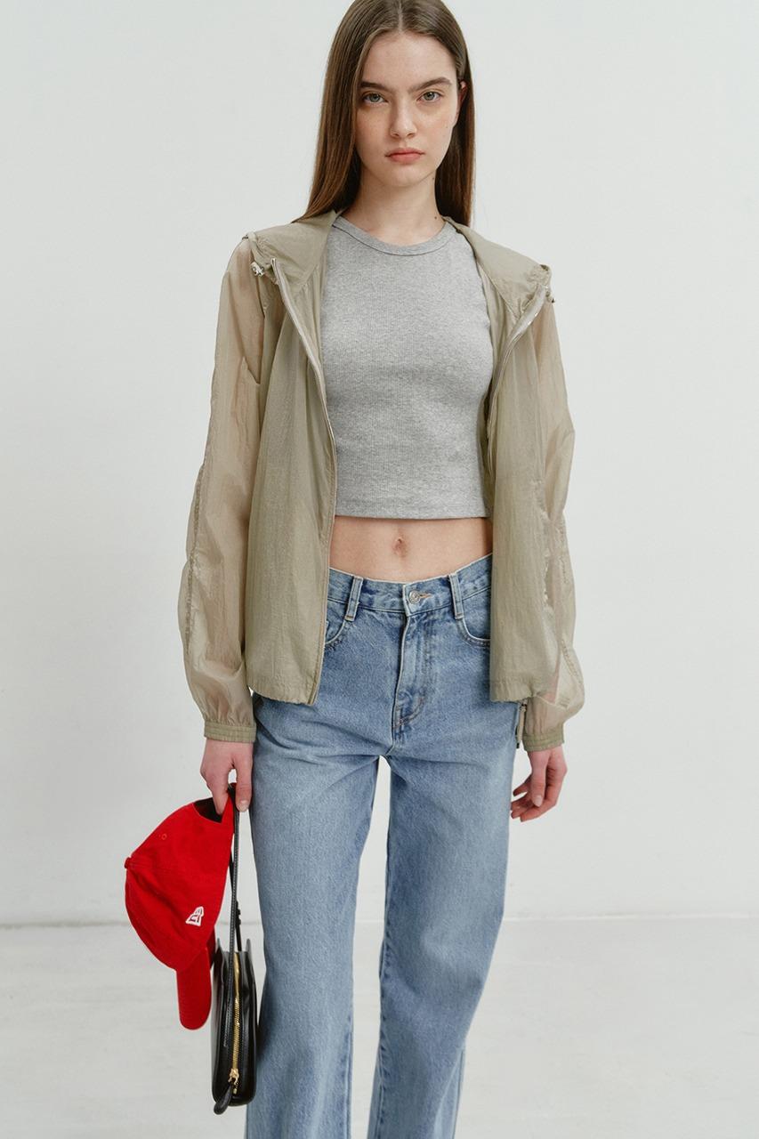UNISEX LIGHT HOODED WIND BREAKER KHAKI