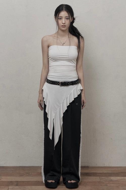 카키포인트(KHAKIPOINT)  Ruffled Layered Top (ivory) - 사이즈 & 후기 | 무신사
