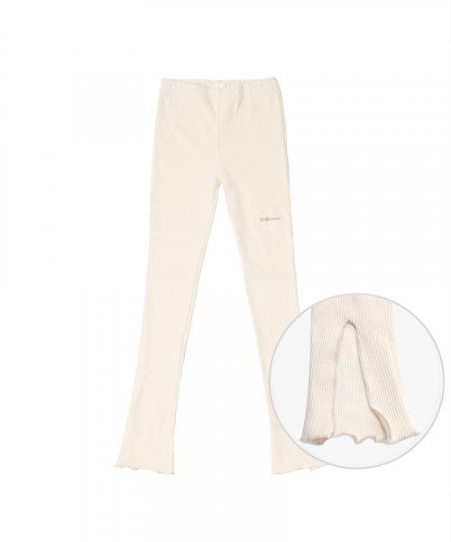 여성 골지 자수 레깅스 [아이보리]