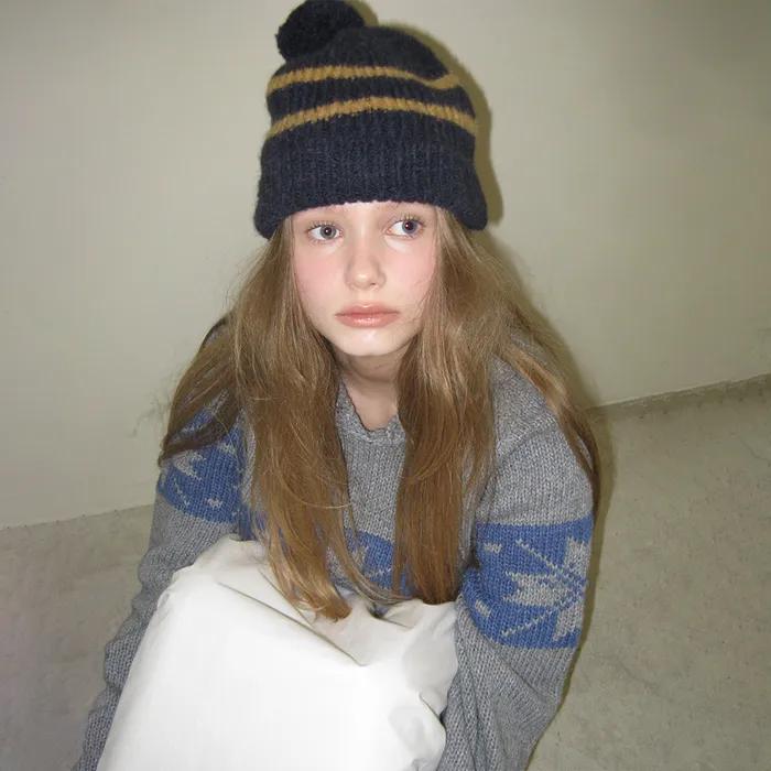 Cozy pom beanie_navy