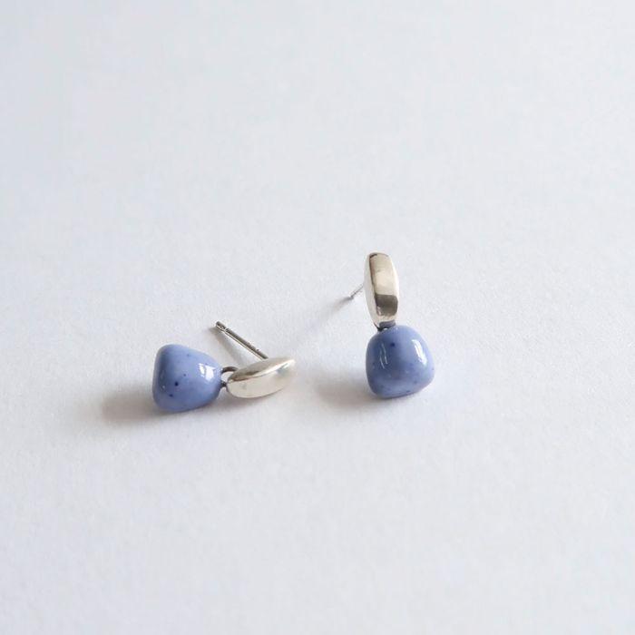 Mini drop earring [dot blue]
