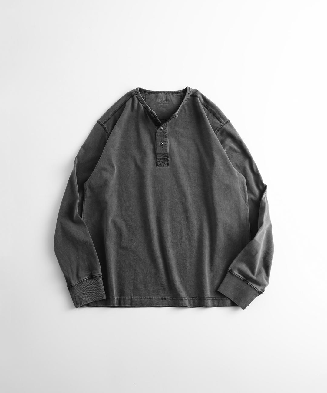HENRY NECK UNDER SHIRTS "dyed black\"