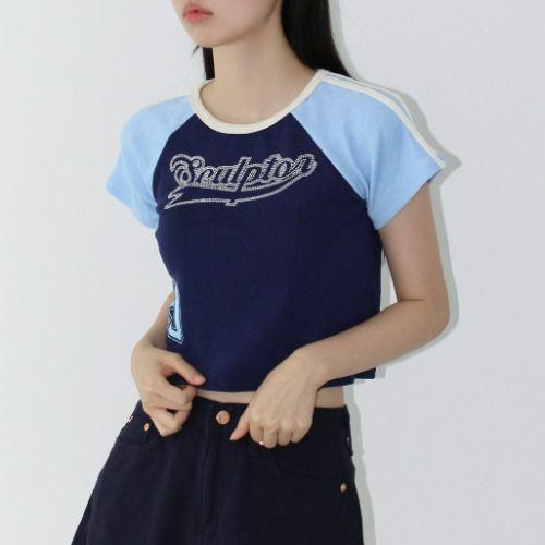 (당일)키키 비즈 단가라 반소매 2color