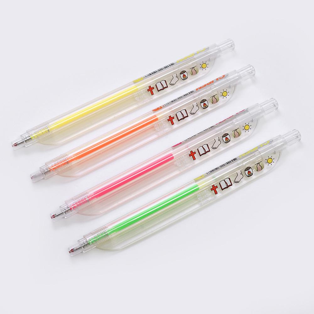 갓피플 네온 클립펜 형광볼펜 젤펜 - 주의말씀은