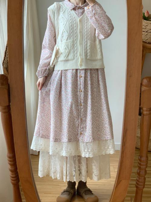 레이스 잔꽃 단추 ops