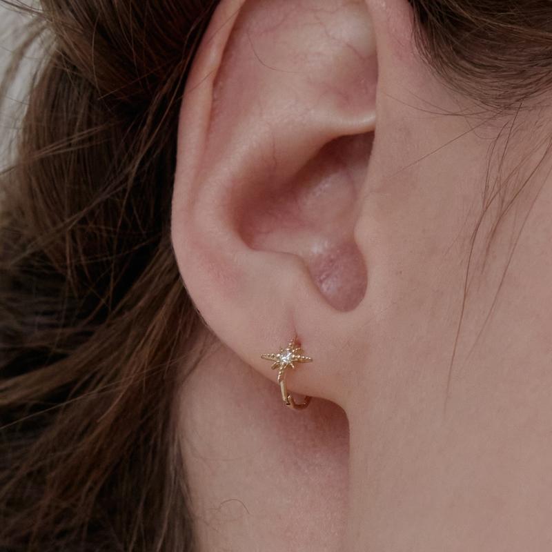 14k 스태리 원터치 귀걸이