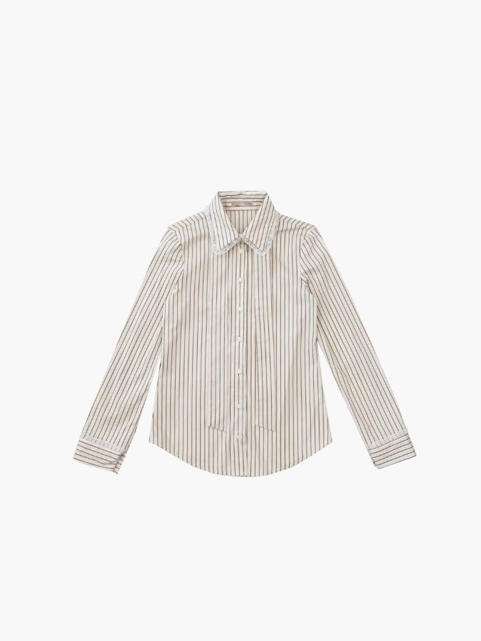 lace stripe tie shirt