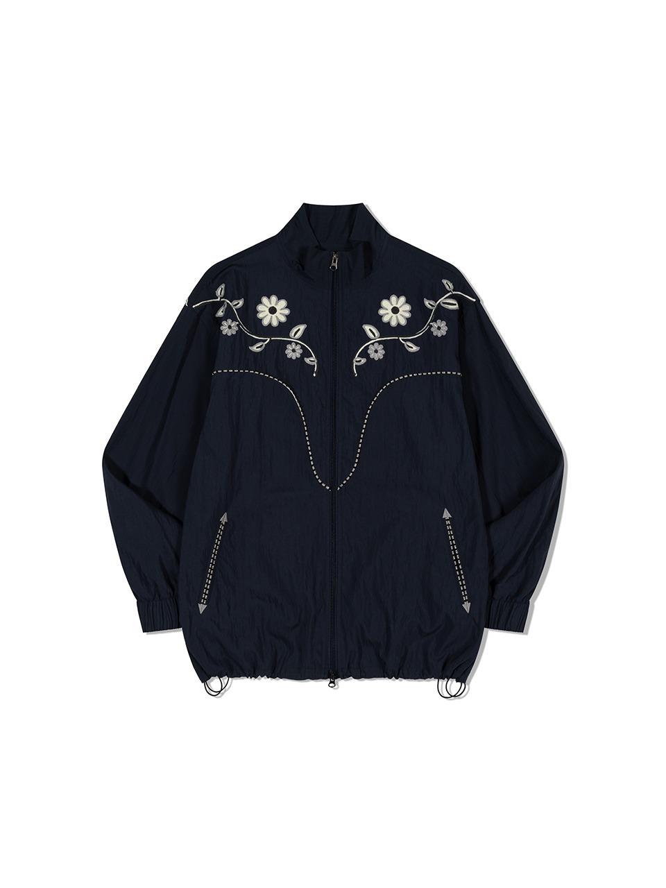 [3차: 4/25 순차 발송] Embroidery Western Windbreaker Navy_F251JK06