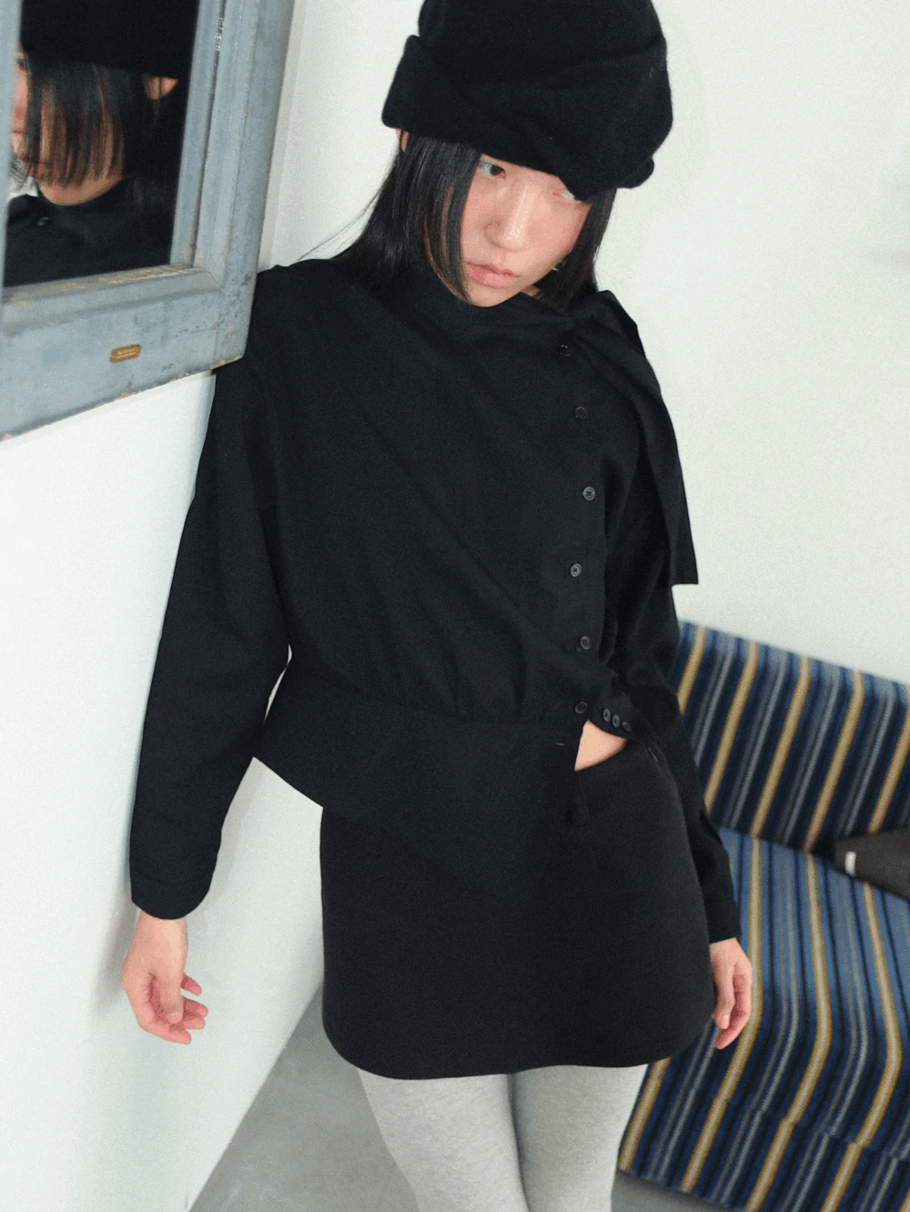 셀 타이 블라우스